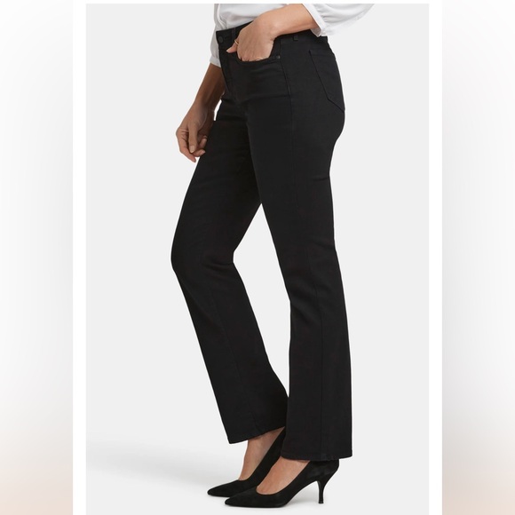 NYDJ Not Your Daughters Jeans Size 8P Black Marilyn Straight Jeans Stretchy - Picture 2 of 16